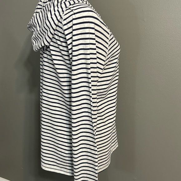 J.Crew women’s size large, long sleeve striped‎ shirt with hood - Picture 3 of 8